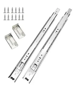 COLLINETS 22 in Full Extension Side Mount Drawer Slides, 4-Pack with Brackets and Screws, Cold Rolled Steel Construction, 100 Lbs Load Capacity