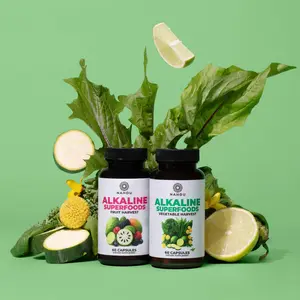 Nahdu Alkaline Superfoods Bundle Fruit & Vegetable Harvest 120 Vegan Non-GMO Capsules Dr Sebi Inspired Plant Based Nutrition Natural Energy, Gut Health & Immune Support , Vitamins & Minerals | Daily Nutrition for Vitality & Balance