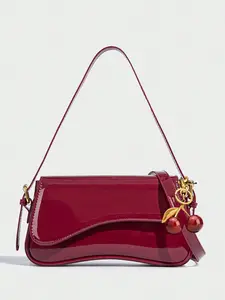 Vintage Minimalist Women's Solid Color Shoulder Bag,Fashionable PU Leather Crossbody Bag for Daily Used and Parties, Casual Trendy Versatile High-quality Daily Commuting Bag,for Christmas,for Valentine's Day