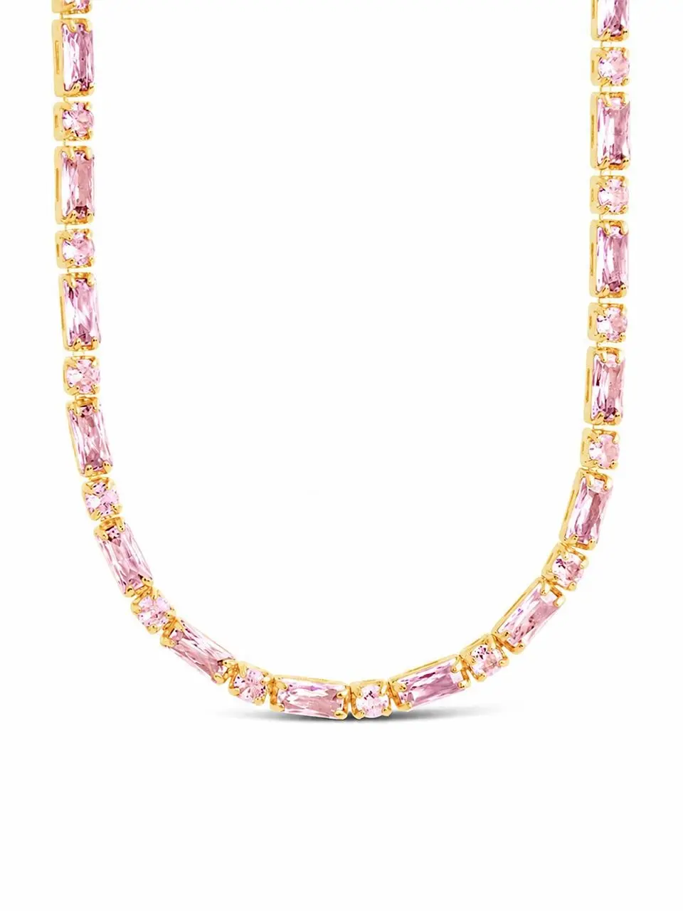 Georgia Light Pink CZ Tennis Necklace Georgia Light Pink CZ Tennis Necklace