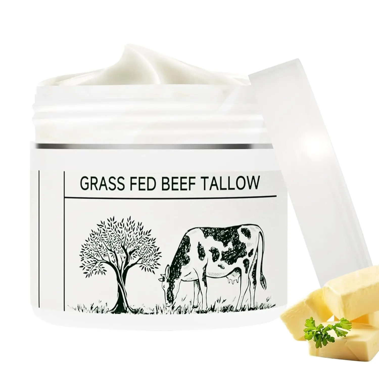 Grass Fed Beef Tallow - Organic Tallow Face Moisturizer & Body Lotion - 1.7OZ - Whipped Tallow Cream for Skin Care & Body Care