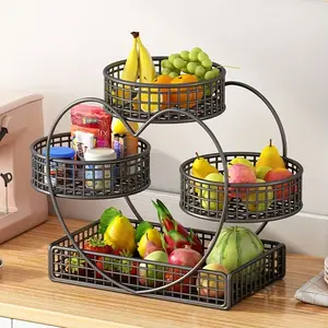 Heart Shaped 3-Layer Metal Fruit Basket, Food Safe & Durable, Perfect for Fruits Vegetables Bread Snacks Candies, Picnics Weddings Parties Gifts