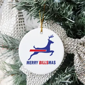 Merry Billsmas Buffalo Football Christmas Ceramic Ornament - Christmas Tree Decorations, Christmas Gift