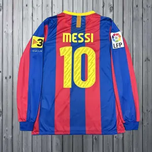 2010 2011 Home retro No.10 Messi long sleeveSoccer jersey