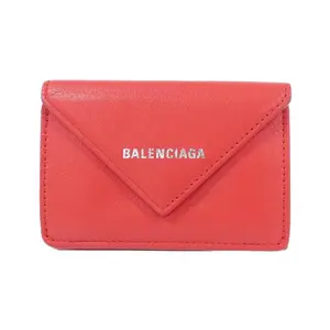 Pre-owned Balenciaga Calfskin Small Leather Goods Paper Mini Wallet Calf Wallet