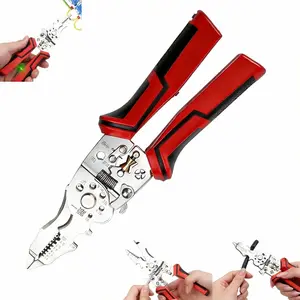 16-in-1 Multi-Function Wire Stripper Pliers with Indicator Light, Manual Hand Tool for Cutting, Stripping, Crimping, Twisting and Bending Wires, Suitable for Home Repair and Maintenance Diy Tools Construction Tools