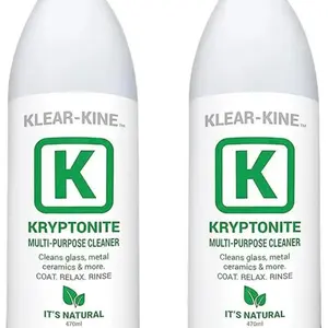 KLEAR Kryptonite Multipurpose Glass Cleaner | Powerful Cleaning Combo 5 in 1| Glass Friendly & Alcohol-Free Glass Cleaner| Coat, Relax, Rinse| 16 oz Pack of 2 Household Fragrance