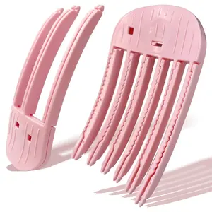 2PCS Pink Shaping Styling Comb, for Fluffy Bangs, No-Trace Root Lifting Clips, High Crown Volume Tool for Men & Women, Easy Tool