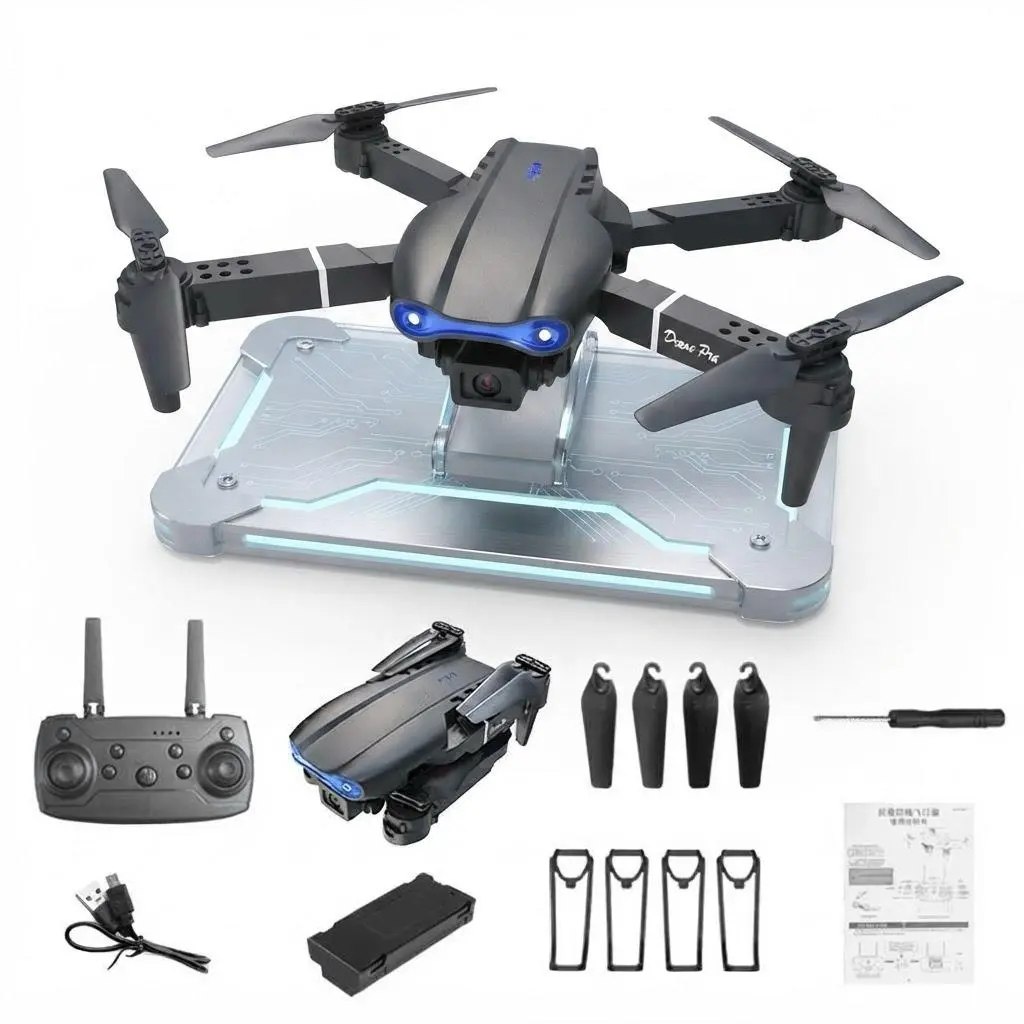 E99 Pro Dual Camera Electric Drone with HD Aerial Photography, Foldable Remote Control Quadcopter, Compact RC Drone for Beginners, Outdoor Flying and Fun