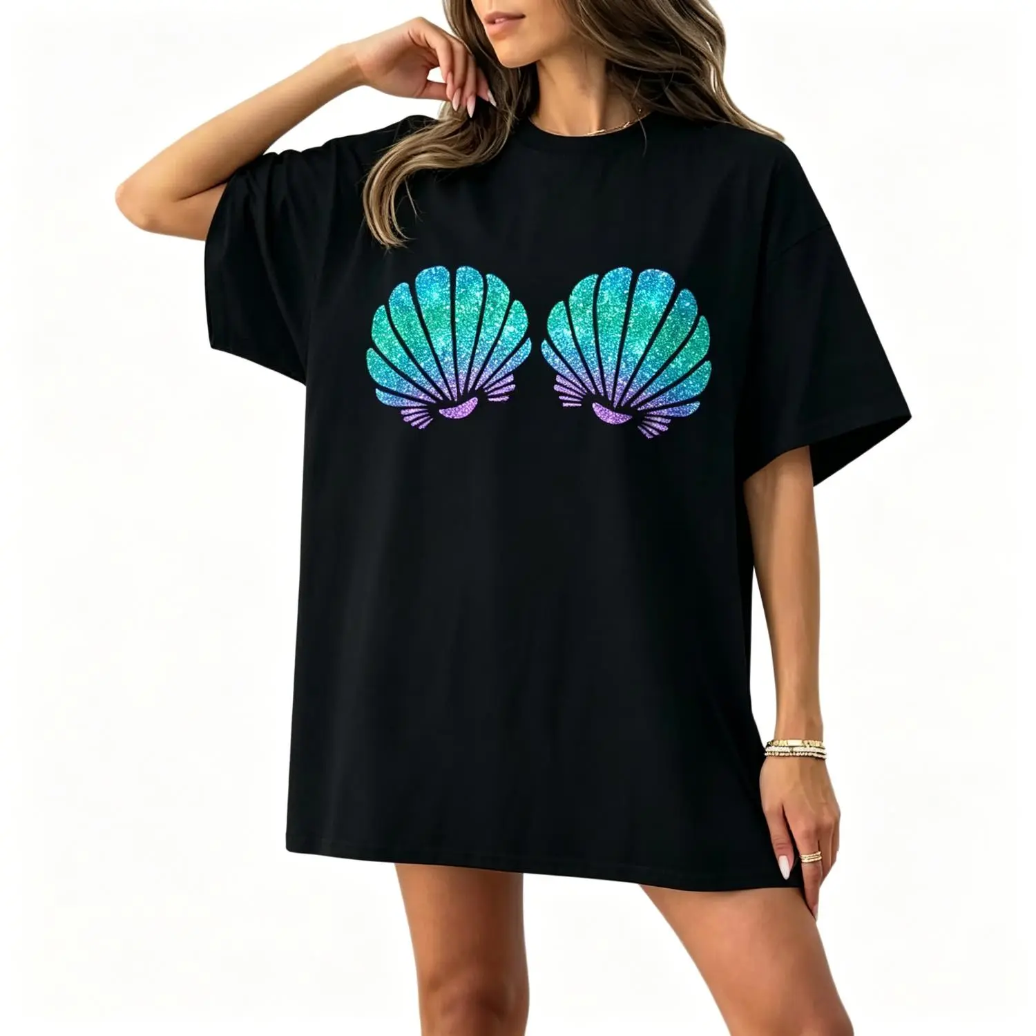Mermaid Sea Shell Bra Costume T-Shirt