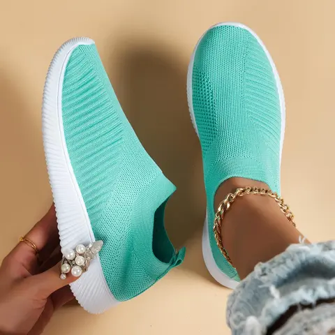 Women's One-Step Sport Shoes, High Elastic Memory Foam Insole, Comfortable Walking Sneakers, Casual Daily Wear Footwear, Mesh Walking Shoes, Breathable Walking Shoes, Lightweight Walking Shoes, Lightweight Comfy Shoes, Flexible Shoe