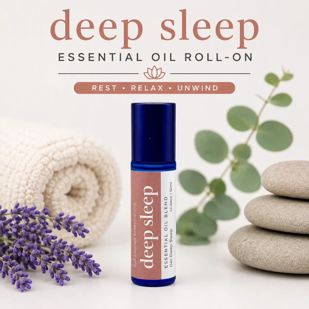 Get Deep Sleep Essential Oil Roll-On – Aromatherapy Blend for Restful Sleep, Relaxation & Calm, Rollerball