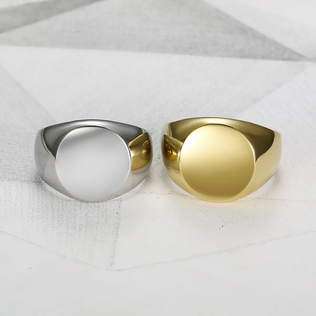 Stainless Steel Ring, Minimalist Polished Band Design, European-American Style Fashion Jewelry Accessories for Women, Female Ring, Geometric Shape, Party Wear, Minimalist Cut