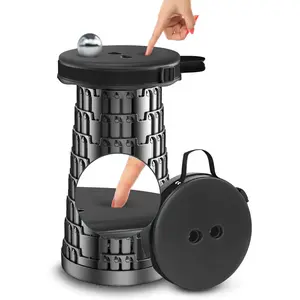 2026 Upgraded Padded Collapsible Stool, Max 620lbs 2.5"-18" H Adjustable Portable Folding Stool for Adults, Retractable Foldable Telescopic Seat Camping Chair or Footrest