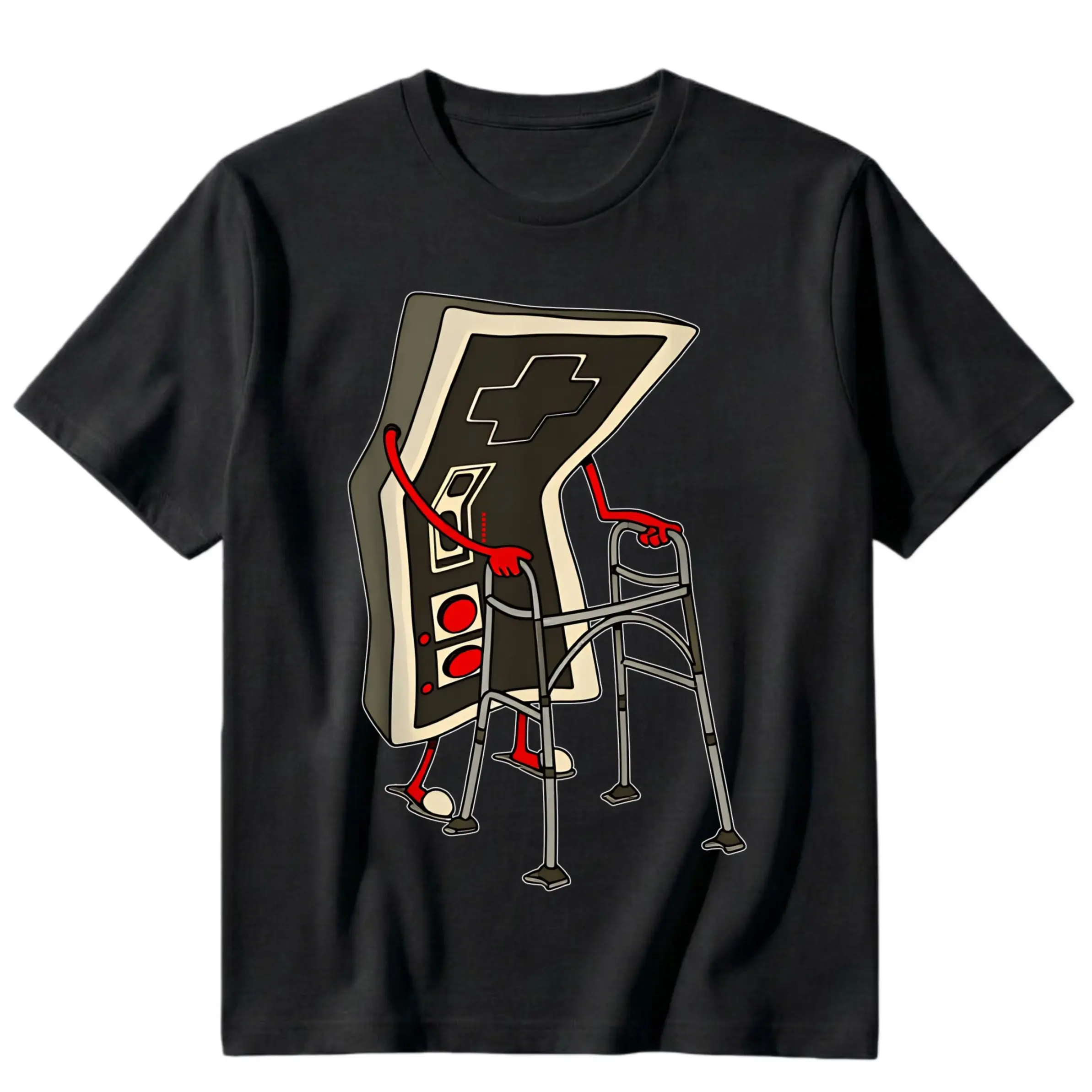 Women's Cotton Graphic Print T-Shirt - Retro 80s Gamer Piece with Guatemalan Teddy Bear Design, Casual Crew Neck, Short Sleeve, H-Type Silhouette, Teddy Accent for Everyday Wear