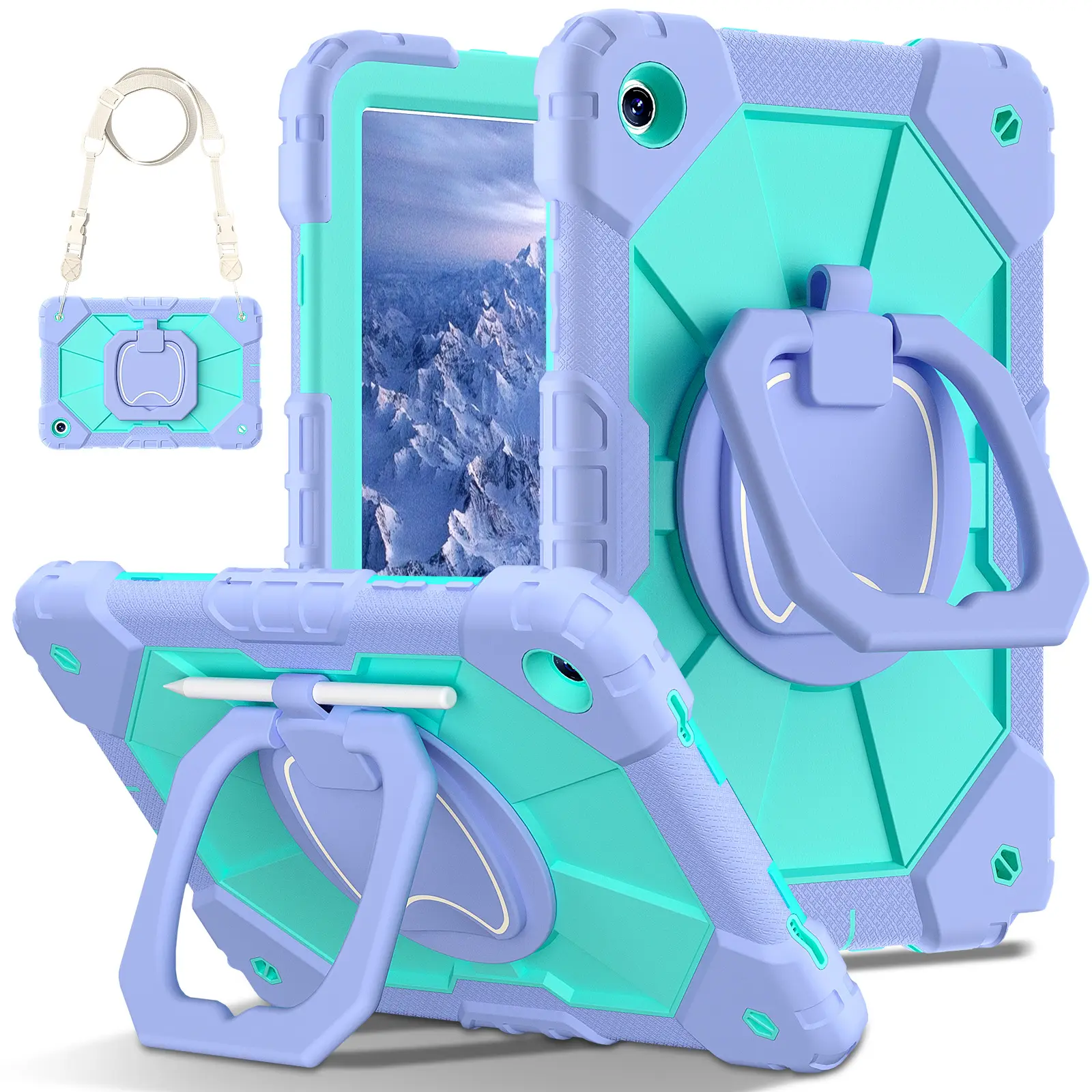 Lotus Purple Mint Green