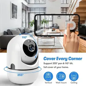 Wireless Security Camera, Wireless Surveillance Camera, 1080P Full HD WiFi Security Camera, Full Color Night Vision Security Camera, Home Monitoring Camera with Loop Recording & Human Tracking, Suitable for Warehouse, Store, Factory & Home