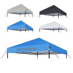 10×10 Canopy Replacement Top Only, Waterproof Pop Up Canopy Tent Top Cover with Ropes, Instant Canopy Top Sunshade Sliver Coated for Outdoor Garden Patio Camping (Black)