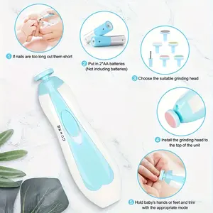 Electric Baby Nail Trimmer Kit, Safe Unisex Baby Nail Clippers & File with 6 Extra Replacement Pads, Halloween Fall Gift for Newborns & Toddlers – Trim, Polish Grooming Tool for Fingernail & Toenail Care, Includes Replace Pads, Baby Items, Newborn Baby