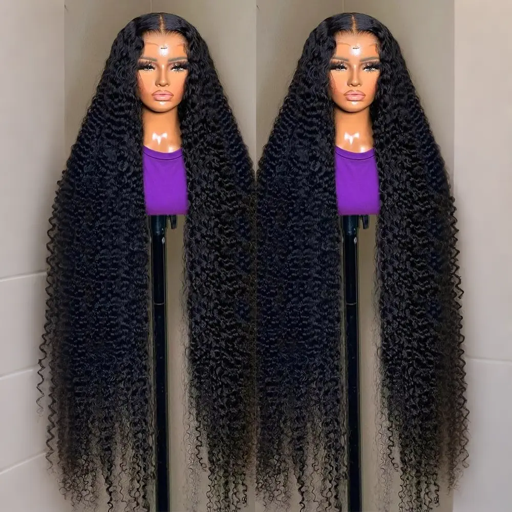 Bling Hair 13x6 Deep Curly Human Hair Wigs 13x4 HD Transparent Lace Frontal Wig Deep Wave Lace Front Wig for Women Human Hair Deep Curly HD Lace Wig PrePlucked Wigs 180% Density Nature Hairline with Baby Hair#TikTokShopBackToSchool#WeeklyDealsForYou