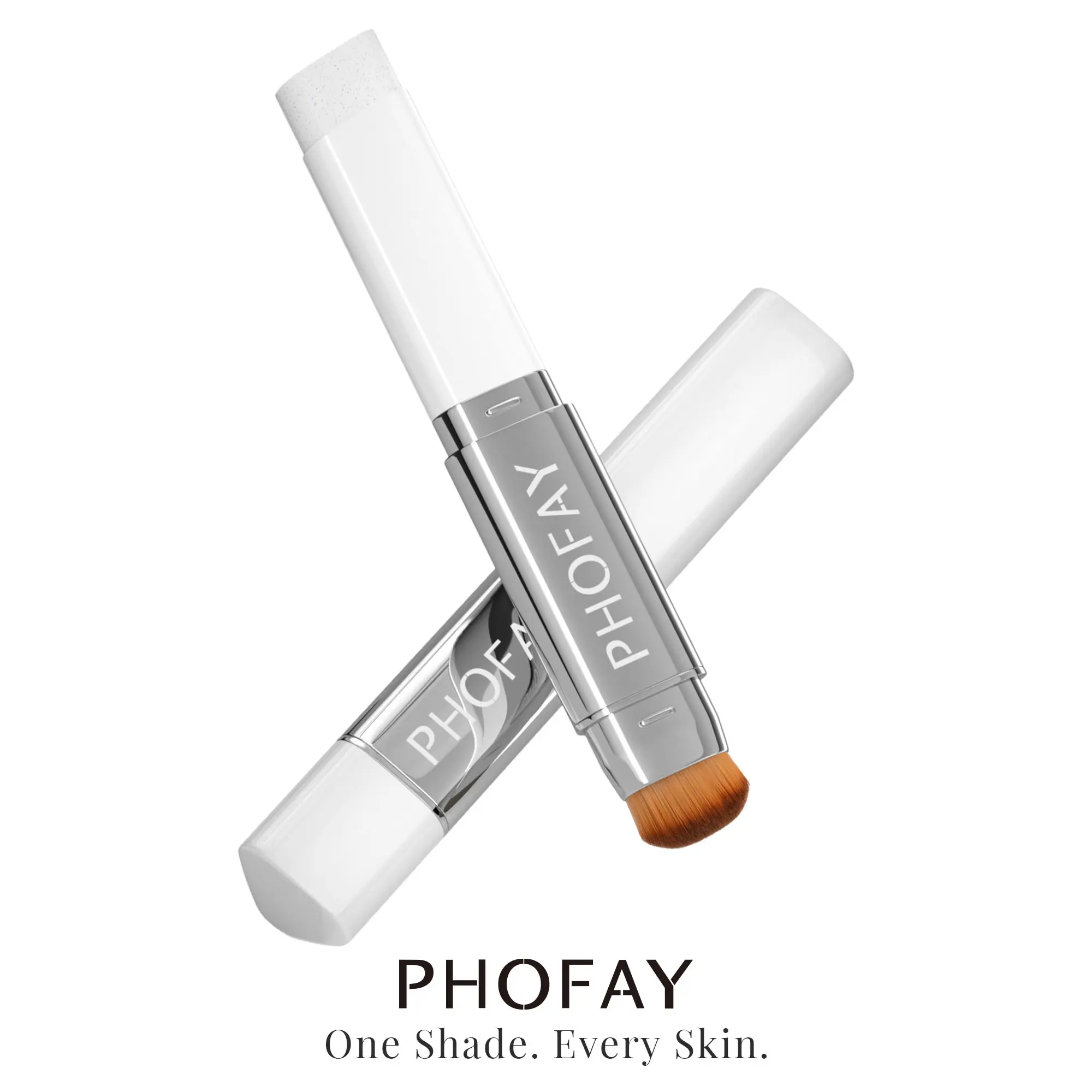 PHOFAY Color-Adapting Foundation Stick, Lightweight & Hydrating Cream Makeup with Glycerin & Brush for a Natural, Blendable Finish, Moisturize, Bentonite, Foundation Routine, All Skins, 13G, Butylene Glycol, Flawless Base, Sodium Polyacrylate, Bis-Diglyce