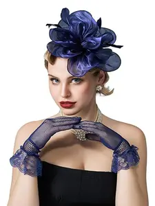 Fascinator Headband with Feather, Headbands Women, Women's Tea Party Hat for Kentucky Derby, Cocktail, Wedding, Fancy Dress Party, Jockey Club, Chic Headbands, Accessories