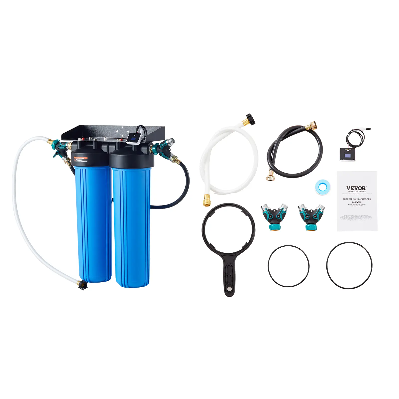 【summerfinds】VEVOR Deionized Water System for Car Wash, Premium Water Deionizer For Car Washing with Integrated TDS Meter, Spotless Water Spot Remover Filter with Dual Outlet Mode, Fit for Cars/RVs/Motorcycles