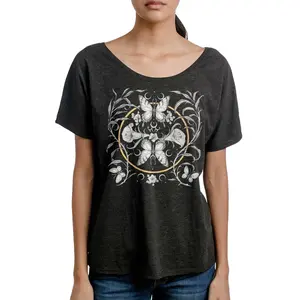 Sky Edge - Multicolor on Heather Black Triblend Womens Dolman T Shirt