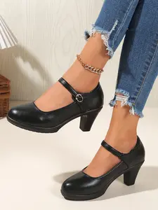 Women's Pointed Toe PU Leather High Heels, Cut Out Design, Rubber Sole, Medium Width, All Season Classy Elegant Fashion Shoes, Elegant Heeled Shoes