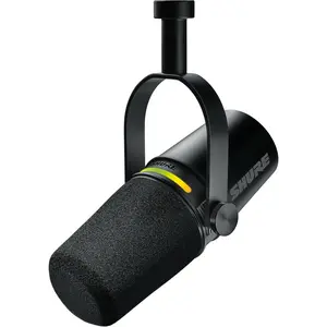 MV7+ Dynamic Microphone – USB-C & XLR Podcast Mic for Streaming, Recording & Broadcasting, OBS Certified, Auto Level Mode, Digital Pop Filter, LED Panel, Black
