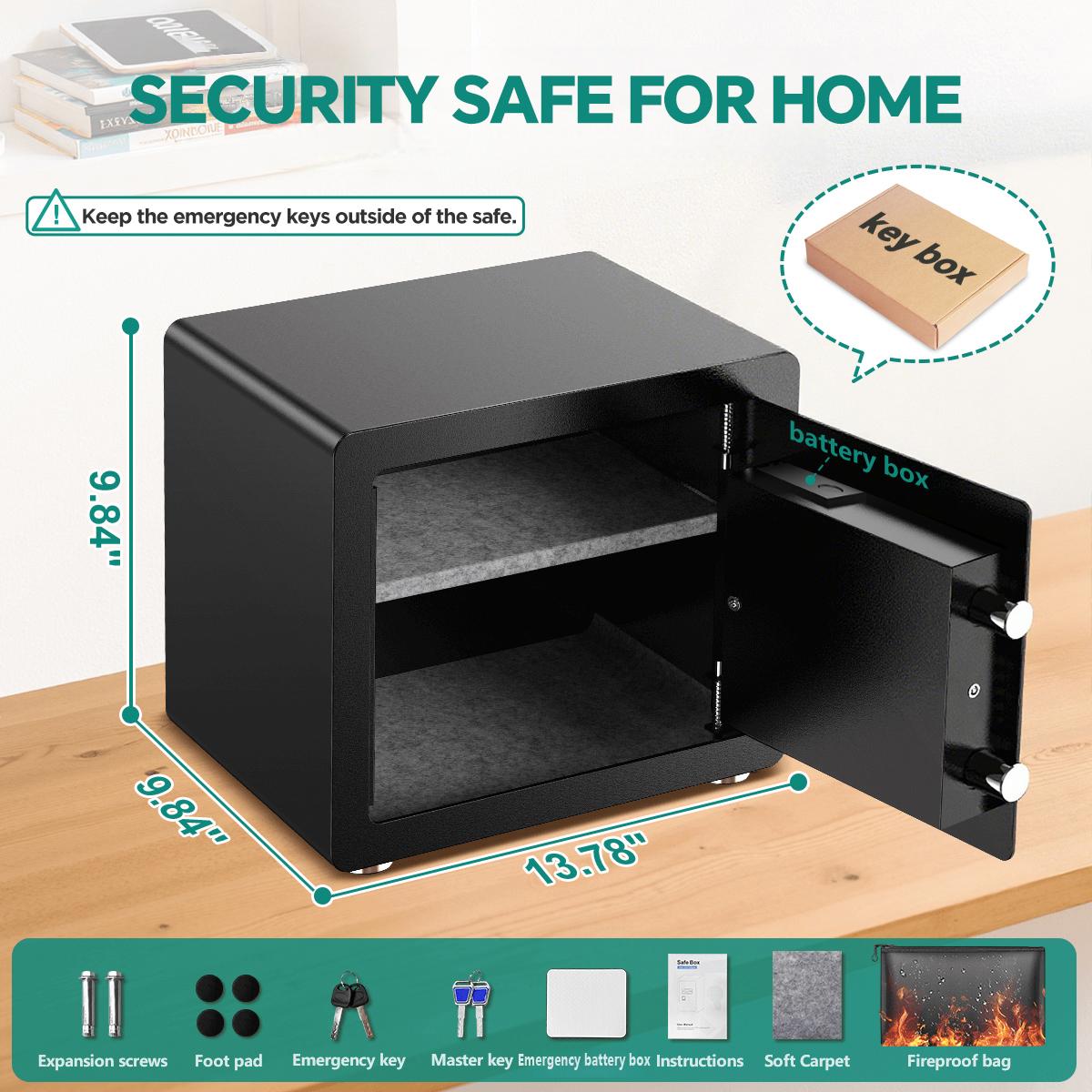 ACTIGER Home Security Safe Box: Large Digital Keypad Safe with Internal Locking Box for Jewelry & Cash, Fireproof Bag Included ACTIGER Home Security Safe Box: Large Digital Keypad Safe with Internal Locking Box for Jewelry & Cash, Fireproof Bag Included