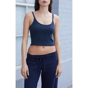 John Galt Women's Navy Beyonca Cropped Tank Top