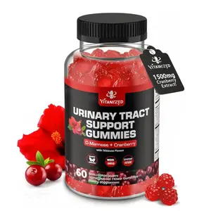 Potent Cranberry Dietary Gummies 1500mg with D-Mannose Powder for Urinary Tract Health, Fast-Acting Bladder Support 60 Count