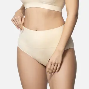 Underoutfit  Smoothing At Waist Brief - Seamless High Waisted Underwear Soft Comfortable Light Tummy Control Women’s Briefs Lightweight Shapewear for Women's Everyday Wear Basic Panties