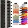 2-Pack Acrylic Cap Holder Hooks - Wall-Mounted Hat Organizer, Adjustable Home Storage for Closet Door, Black/White Home Supply (Holds 18 Hats)
