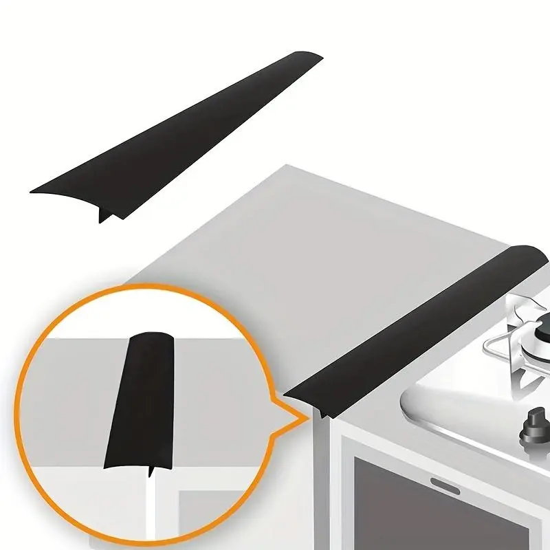 Pack of 2 Silicone Kitchen Stove Counter Gap Covers, Heat-Resistant Sealed Pads for Oil-Dust Blocking & Easy Cleaning, Stove Guard Cooktop Replacement Parts for Retailers & Workshops