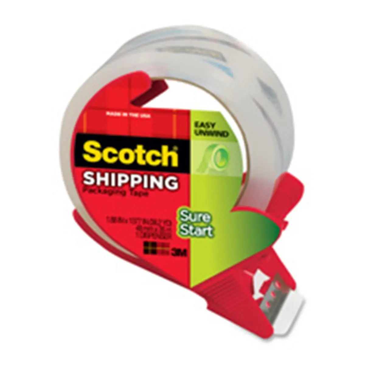 3M MMM145 Packing Tape w-Reusable Disp- 2in.x22.2 Yds.- Clear, 22.2-Yard Length