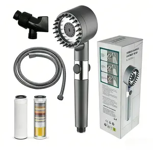 High Pressure Portable Shower Filter Replacement Head for Cleaner Soft Water with Impurities Chlorine Heavy Metals Removal Easy Install Compatible with Most Systems Multi-Mode skin european style spray bathroom brush