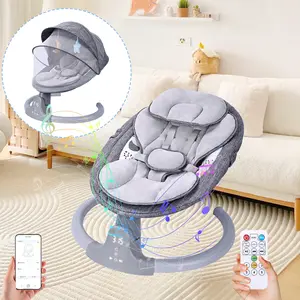 Baby swing, electric baby rocker with music playback, touch screen, 5-point safety harness - portable baby chair for indoor and outdoor use, Halloween and Christmas gift, portable swing for travel. larex  bebé graco  bassinet mecedora  electrica