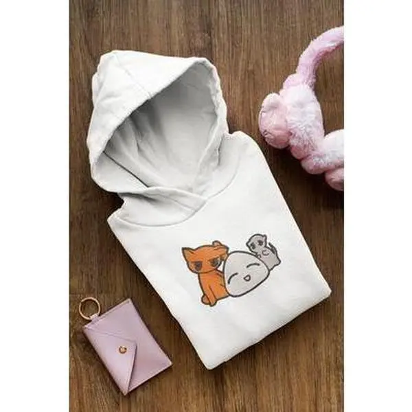 Embroidered Fruits Basket Yuuki Kyo and Tohru Hooded Sweatshirt - Soft Cotton and Polyester Blend - Menswear