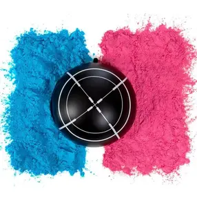 Gender Reveal Black Target Ball | Pink OR Blue Kit | Powder 6 Inch Shooting Ball