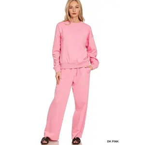 Fleece Long Sleeve Top and Sweatpants Set