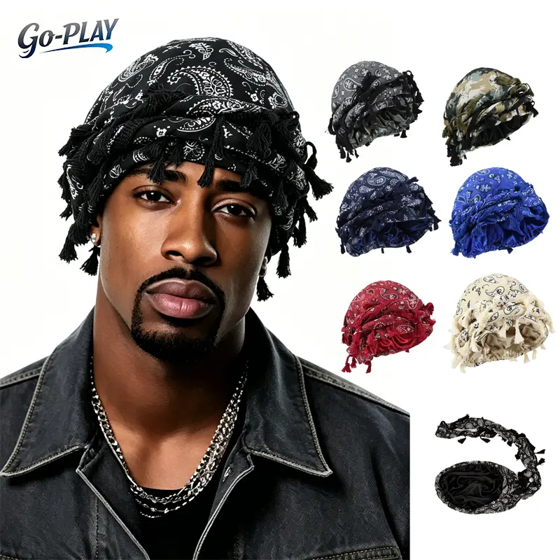 Viral Satin Lined Durag Turban, Silky Twist Strap Head Wraps for Hair Protection, Paisley Leopard Print Breathable Hair Bonnet, Adjustable Long Tail Head Scarf for Sleeping Daily Wear, Trendy Hip Hop Hair Accessory