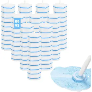 Disposable Bowl Wand Refills, Cleaner Refill Pads Compatible with Most Wands, Disposable Toilets Brush Head Pads for(100 Packs)