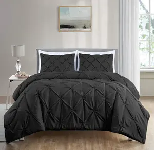 Chezmoi Collection Berlin Pinch Pleat Pintuck Comforter Set - Soft & Cozy 100% Microfiber Polyester for Everyday Comfort