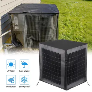Air Conditioner Covers for Outside, Full Mesh With Detachable Waterproof Top, Breathable & All Seasons, Central AC Unit Protector Against Leaves, Weeds, Cottonwood and Debris