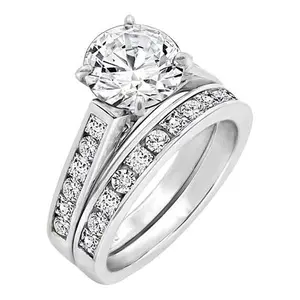Radiance by Absolute™ 4.8ctw Channel-Set Boxed Bridal Ring 2-piece Set