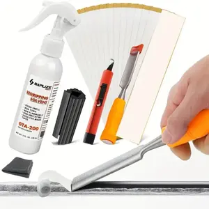 Saplize DIY At Home Regripping Kit (VERY EASY) - Includes: 15pcs Golf Tape Strips, 5oz Grip Solvent, Tape Removal Tool, Hook Blade, and Rubber Vise Clamp