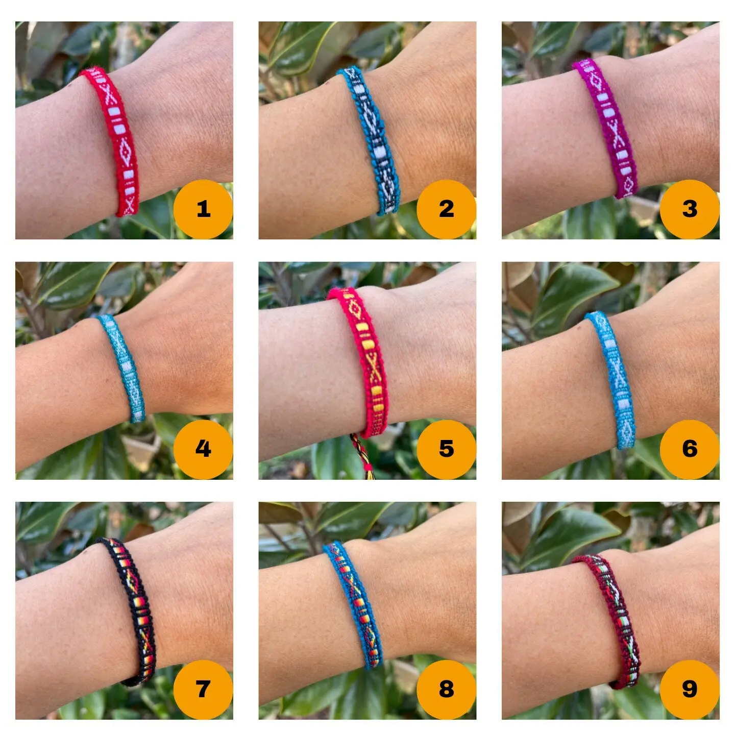 Unisex Ethnic Fashionable Bracelet - Artisan-Made Soft Cotton Blend Woven Friendship Bracelet, Adjustable 5"-8" Tie-Knot Band with 2 or 3 Knots