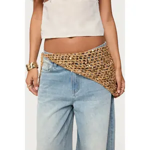 Sequin Crochet Waist Scarf